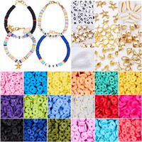 Golray 3800 Pieces Flat Round Polymer Clay Spacer Beads For Making Of Jewelry Bracelets Necklace Earring Diy Craft Kit With Pendant And Jump Rings (6Mm 18 Colors Beads)