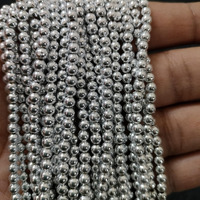 Ritika Craft Silver Plastic Bead Full Bunch 4Mm 1500 Beads Moti For Craft/Jewellery Making/Decorations