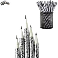 Kidwill 60 Pcs Hb2 Extra Dark Paper Pencil, Recycled Newspaper Pencils With Eraser & Sharpener, Plastic Free Metallic Pencils For Drawing, Writing, Office Work Pencil, Super Dark Eco Friendly Pencils
