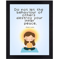 Interio Crafts Dalai Lama Motivational Quote Wall Framed Poster,Dalai Lama Frame Wall Hanging,Dalai Lama Quotes Poster,Synthetic Wood, Black Frame, 13X10 Inches