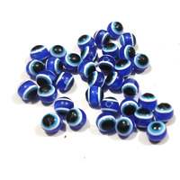 Omx, 100 Pc, Evil Eye Beads Made Of Resin, For Bracelets Necklace, Bulk Evil Eye Beads For Jewelry Making, Evil Eye Charms,Blue (5Mm)