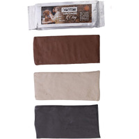 Kabeer Art 3Pc White, Grey And Terracotta Air Hardening Modelling Clay 500 Grams Each
