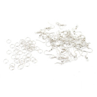 Ivei Diy Earring Hooks & Jump Rings For Jewellery Making  Bulk Pack | Diy Projects, Quilling & Craft | Ideal For Artists, Professionals, Kids (Set Of 50 - Silver)