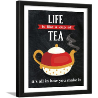 Chaka Chaundh - Tea Quotes Wall Frames - Kitchen Quotes Wall Frames Decor - Food Quotes Frames For Home & Cafe - Quotes Wall Frames For Dining Room - Tea Posters For Wall With Frame - (13.6 X 10.6 Inches)