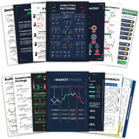 Trading Mantras Ultimate Chart Pattern Poster Set - 14 Candlestick Patterns For Stock Trading Mastery - Wall Posters For Day Trading, Forex, Cryptocurrency & Share Market Enthusiasts