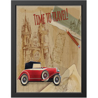 Uncover Mystery Vintage Car Print On Polyster Canvas Framed, Wall Art For Home, Office, Living Room Wall Decoration, (Size - 9.75 X 13.25 In), Frame Color : -Black-188