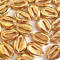 Get-Set-Go! Golden Color Plastic Beads Cowrie/Kodi/Kavade Shape (80 Pcs) For Jewellery Making, Arts And Crafts Work, Necklace, Bracelet Earring Diy Kit (Cowrie)