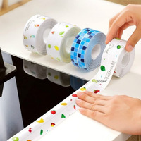 Dozera Waterproof Tape For Kitchen Sink Oil Proof Caulk Tape Strip Self Adhesive Bathroom Corner Caulking Sealing Tape Gap Sealer Waterproof Tape For Platform Basin Toilet 3.2M*3.8Cm (Multi Print)