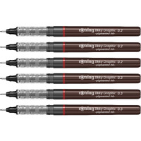 Rotring Tikky Graphic Pigment Liner 0.2Mm & 0.3Mm Pens - 3 Each With Black Pigmented Ink, Fibre Tip, 6 Pen Set For Art Drawings Mandala Calligraphy Outline Art & Craft