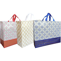 Divyana Large Size Pack Of 9 Pcs Reusable Gift Bags, Return Gifting Bag, Shopping Bag (Multicoloured) (Large 17X14X5 Inch)