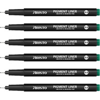 Aristo Precision Pigment Liners Fineliner Set 6 Fine Tip Drawing Pens For Artists Waterproof Archival Black Ink Ideal For Illustrations Sketching Technical Drawing