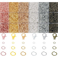 Diy Crafts 400 Only Jump Rings, Antique Bronze, D Hook Type Swivel Clasps Set Metal Lanyard Snap Lobster Claw Clasps Keychain Rings Eye Screws Jump Rings Scr (400 Only Jump Rings, Antique Bronze)