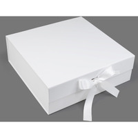 Rbs- Large White Gift Box (1 Pack) Gift Boxes For Packaging All Occasions (34 X 33 X 10Cm) Gift Boxes For Gifting With Ribbon Holds Upto 10 Kg, Reusable Gift Packing Box (Large White)