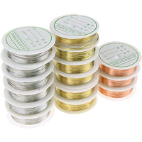 Diy Crafts Silver, 3 Rolls 0.3Mm, New 0.3/0.4/0.5/0.6/0.8/1Mm Silver Gold Copper Wire Craft Beads Rope Beading Wire For Bracelet Necklace (Silver, 3 Rolls 0.3Mm)
