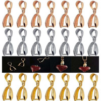 Diy Crafts 10 Pcs, Nickel Silver, Metal Pinch Clip Bail Clasp Dangle Bead Pendant Connector Findings For Jewelry Making B (10 Pcs, Nickel Silver)