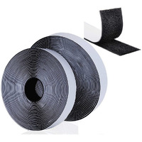 Home Cube Self Adhesive Hook Tape & Self Adhesive Loop Tape For Stationary, Pictures, Tools, Household Purposes, Schools And Office - 1 Set (2M X 25Mm Black Color)