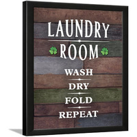 Chaka Chaundh - Laundry Room, Bathroom Wall Decor - Laundry Room Quotes Wall Art - Framed Poster For Laundry Room - (14 X 11 Inches)