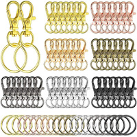 Diy Crafts Pack Of 6 Pcs, Silver, Swivel Clasps Set Lanyard Snap Hooks Key Rings, Metal Lanyard Keychain Hooks Key Chain Clip Hooks Lobster Claw Clasps Jewelry 50 (Pack Of 6 Pcs, Silver)