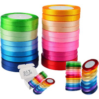 Diy Crafts 30 Meter, Mixed Colour, Ribbon For Crafts 100 Yards 1/4" Satin Ribbon Set Gift Package Wrapping, Hair Bow Clips & Accesso(30 Meter, Mixed Colour)