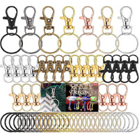 Diy Crafts Pack Of 100 Pcs, Metalic Silver Colour, Swivel Lanyard Snap Hook With Key Rings, Metal Hooks Keychain Hooks For Lanyard Key Rings (Pack Of 100 Pcs, Metalic Silver Colour)