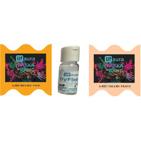 Prokart Lifaura Pakka Rang Fabric Permanent Dye Color Kit Pack Of 6 Sachets (5G Each 30G Pack) With 30G Dyfixershadea-003 Orange Peel03 & Peach22 Each Color 3 Sachets