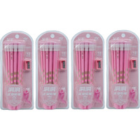 On Shoppy (Label) Dongdong Dark 12 Pencil Set For Sketching, Writing And Crafting For Children With Sharpner And Grips (Pack Of 4)