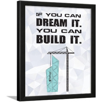 Chaka Chaundh - Civil Engineering Quotes Frame For Office - Construction Quotes Frames  Construction Quotes For Business - (14 X 11 Inches) (If You Can Dream - White)