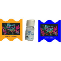 Prokart Lifaura Pakka Rang Fabric Permanent Dye Color Kit Pack Of 6 Sachets (5G Each 30G Pack) With 30G Dyfixershadea-003 Orange Peel03 & Blue08 Each Color 3 Sachets