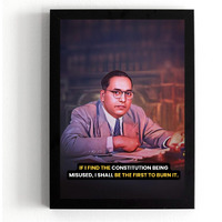Divaframes Dr. Bhim Rao Ambedkar Photo Frame - 10X12 Inch Motivational Quotes Wall Hanging With Sayings By Indian Legends For Home And Office Dcor