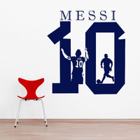 Sticker Yard Messi Art Decor Kids Room Decor, Hall Decor, Kitchen Decor, Living Room Decor,Bedroom Decor Vinyl Wall Sticker,Multicolor (Standard Size -40X43Cm)