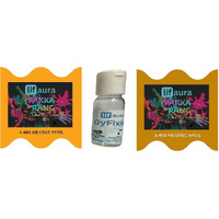 Prokart Lifaura Pakka Rang Fabric Permanent Dye Color Kit Pack Of 6 Sachets (5G Each 30G Pack) With 30G Dyfixershadea-003 Orange Peel03 & Dusty Orange26 Each Color 3 Sachets