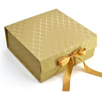 Rbs- Medium Gift Box (26X26X10Cm) Decorative Gift Box For Packing Multipurpose Gift Hampers (1 Pack) Gift Boxes Empty Holds Upto (8Kg) Foldable Hamper Boxes (Golden Honeycomb)