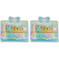 On Shoppy (Label) Unicorn Dream 6 Colorfull Rubber Top Pencil With 1 Metal Compass 1 3D Eraser 1 Sharpener Set For Kids To Learn With Fun (Pack Of 2)