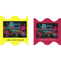 Prokart Lifaura Pakka Rang Fabric Permanent Dye Color Kit Pack Of 6 Sachets (5G Each 30G Pack) With 30G Dyfixershadea-001 Lemon Yellow01 & Dark Maroon21 Each Color 3 Sachets