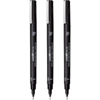 Uniball Pin-200 0.6Mm Fineliner Drawing Pen | Water & Fade Proof Pigment Ink | Ideal For Technical Drawing, Mandala, Calligraphy, Sketching, Doodle Drawing & Diy Crafts | Black, Pack Of 3