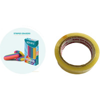 Apsara Stripes Eraser (30 Pcs) And Transparent 90 M Cello Tape 1 Inch (1 Pc)