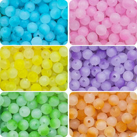 Indikonb Double Shade Acrylic Plastic Bead | Multicolour Dual Tone Candy Beads For Bracelet & Jewellery Making | 8Mm Shiny Beads
