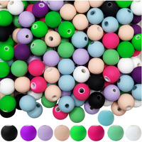 Indikonb Matte Acrylic Plastic Beads Combo Set | Round Matte Finish Pearl Beads For Bracelets & Jewellery Making | Multi-Colour 10 Mm Beads