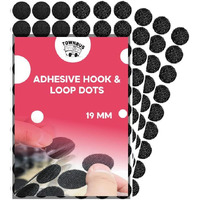 Townbus - Pack Of 80 | 19 Mm Self Adhesive Hook And Loop Pair Of Velcro Sticky Dots | Stickers For Arts And Crafts, Diy | Black