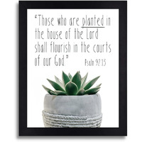 Interio Crafts Pslam 92:13 Bible Verse Wall Frame - Jesus Quotes Wall Frames - Christmas Quotes Wall Frames(Synthetic Wood, Black)