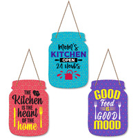 Artvibes Mom's Kitchen Quotes Wall Hanger For Home Decor | Gifts | Wall Art | Decoration Wooden Hanging Items | Kitchen Wood Design | Quotes Decor Items | Decorative Artworks (Wh_8905N)