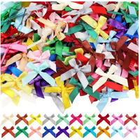 Townbus - 100 Pcs Mini Bows | Multicolor Small Ribbon Bows For Presents, Satin Decoration Bowknot For Gift Wrapping, Hair Clip, Flower Bouquet, Sewing, Scrapbooking And So On