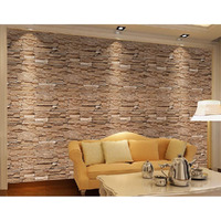 Univocean Vinyl Pvc Botanical Themed 3D Modern Brick Wall Sticker, 200 X 45 Cm, Brown