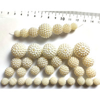 Go-Set-Get! Creamy White 340 Pcs - 20Mm | 14Mm | 12Mm | 10Mm - Dotted Pearl/Fruit Ball Beads/Moti Angura Beads For Jewelry Making, Arts & Crafts & Decoratives (Fruit-Multisizewhite)