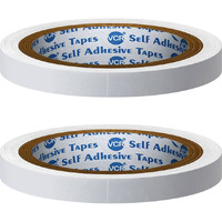 Vcr Double Side Tissue Tape - 45 Meters In Length - 06Mm / 0.25" Width - 02 Rolls Per Pack - Easy Tear For Double Sided Adhesive Use, Best For Arts, Crafts, Photography, Scrapbooking.