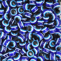 Indikonb 100 Evil Eye Dark Blue Beads | Round Shape - Size 6 Mm | Charm Beads For Craft, Jewellery Making, Bracelet Making (Round 6 Mm) | Ee - 1 |