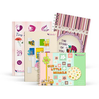 Pamperbug New Parent Gift Set, 4-Pack Baby Memory Books & Keepsake Journals, Baby Shower Gift For Mom & Dad-To-Be