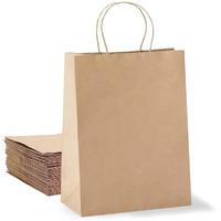 Aakriti Craft Paper Bags With Handles, 16.5 X 12.5 X 5.5 Inches Brown - Eco-Friendly - High Tensile & Load Capacity For Retail, Shopping, Wedding, Birthday (30 Pcs)