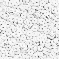 Indikonb Polymer Disc Rubber Clay Beads For Bracelets, Phone Charms, And Necklaces | Diy Colourful Flat Beads | 1000 Pcs Set For Jewelry Making And Crafts (White)