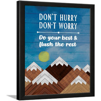 Chaka Chaundh - Bathroom Poster - Bathroom Posters With Frame - Bathroom Quotes Framed Posters - Bathroom Etiquette Poster - Bathroom Rules Poster - (14 X 11 Inches) (Bathroom Wood Blue -)